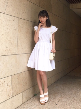 「Cherite by PRIME PATTERN（シェリエットバイプライムパターン）のアイテム（ワンピース/ドレス）」を使った、加藤ナナ（加藤ちゃん）さん（レディース・160cm）の夏コーディネート