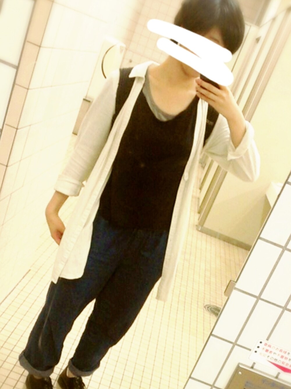 「シンプル、ボーイッシュ、ロングシャツ、オーバーサイズ、ラフ」｜「Dr. MartensのDr.Martens (ドクターマーチン)/1461Z 3EYE GIBSON SHOES（その他シューズ、ブラック系）」を使った、チサトさん（レディース・170cm）の夏コーディネートの1枚目の写真