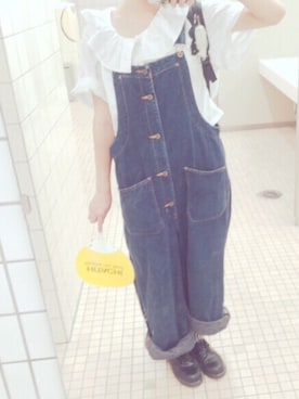 「アイテム（サロペット/オーバーオール）」を使った、チサトさん（レディース・170cm・10代）の夏コーディネート