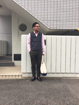 「ピンクのシャツ」｜AtsushiSaitoさん（メンズ・165cm）の秋コーディネート