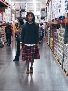 「costco」｜Gさん（レディース・168cm）の冬コーディネート