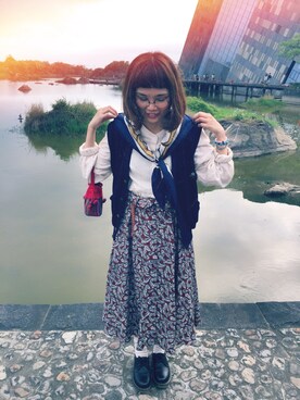 「二手」｜Gさん（レディース・168cm）の春コーディネート