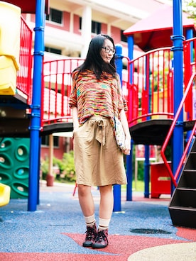 「アイテム（クラッチバッグ、グレー系）」を使った、PUPURENさん（レディース・171cm）の冬コーディネート