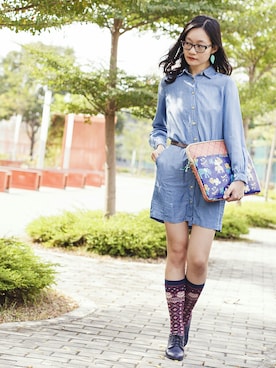 「wearsg」｜「アイテム（レッグウェア）」を使った、PUPURENさん（レディース・171cm）の冬コーディネート