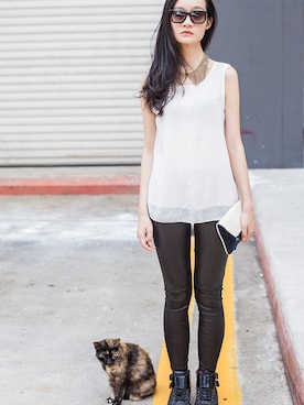 「wearsg」｜「アイテム（レッグウェア）」を使った、PUPURENさん（レディース・171cm）の秋コーディネート