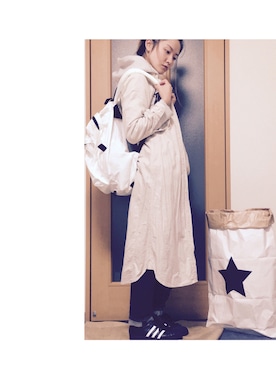 「BEAMS（ビームス）のアイテム（シューズ）」を使った、hal&haltaさん（キッズ・60cm）の秋コーディネート