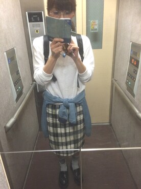 「AS KNOW AS plus（アズノゥアズプラス）のアイテム（ノーカラージャケット）」を使った、michiさん（レディース・157cm）の春コーディネート