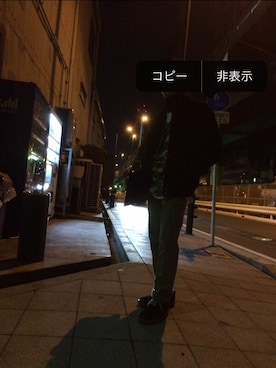 「BRIXTON（ブリクストン）のアイテム（パンツ）」を使った、tamichaelさん（メンズ・170cm）の冬コーディネート
