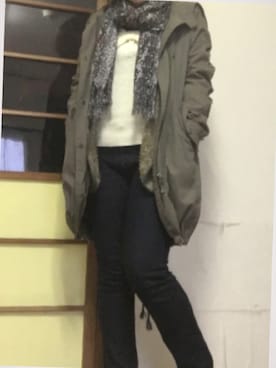 「Heather（ヘザー）のアイテム（モッズコート）」を使った、華さん（レディース・150cm）の春コーディネート