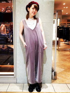 「アイテム（サロペット/オーバーオール）」を使った、TAMAMO✌︎さん（レディース・161cm・20代）の秋コーディネート