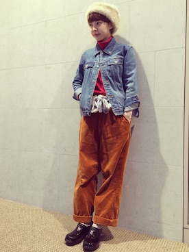 「A.P.C.（アーペーセー）のアイテム（ジャケット/アウター）」を使った、TAMAMO✌︎さん（レディース・161cm）の秋コーディネート