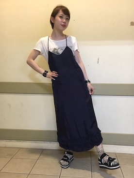 「アイテム（ドレス）」を使った、TAMAMO✌︎さん（レディース・161cm・20代）の春コーディネート