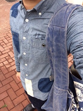 「RRL（ダブル アール エル）のアイテム（メッセンジャーバッグ）」を使った、Julianさん（メンズ・178cm）の秋コーディネート