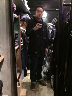 「RRL（ダブル アール エル）のアイテム（ブーツ）」を使った、Julianさん（メンズ・178cm）の冬コーディネート