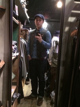 「RRL（ダブル アール エル）のアイテム（ブーツ）」を使った、Julianさん（メンズ・178cm）の春コーディネート