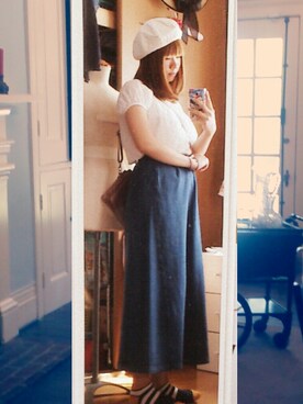 「LBC（エルビーシー）のアイテム（ハンチング/ベレー帽）」を使った、ゆゆまるさん（レディース・163cm）の秋コーディネート
