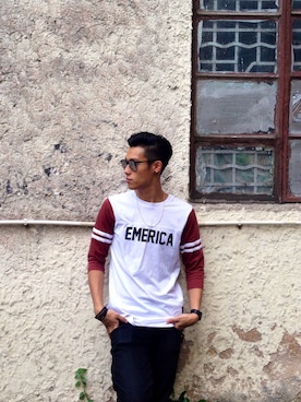 「emerica」｜DJ Johnnie Darkaさん（メンズ・177cm）の秋コーディネート