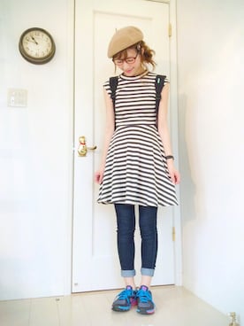 山口真帆さん(レディース・161cm)の春コーディネート