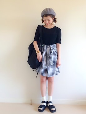 「アイテム（バングル/リストバンド）」を使った、山口真帆さん（レディース・161cm・20代）の春コーディネート