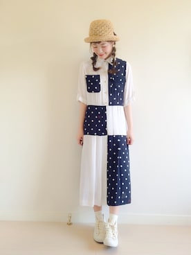 「おめかしコーデ」｜山口真帆さん（レディース・161cm）の春コーディネート