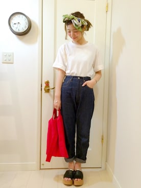 「アイテム（バングル/リストバンド）」を使った、山口真帆さん（レディース・161cm・20代）の夏コーディネート