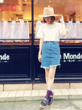 「アイテム（バングル/リストバンド）」を使った、山口真帆さん（レディース・161cm・20代）の夏コーディネート