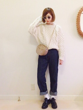 山口真帆さん（レディース・161cm）の秋コーディネート