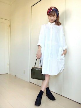 「VINTAGE（ヴィンテージ）のアイテム（ヘアバンド）」を使った、山口真帆さん（レディース・161cm）の秋コーディネート