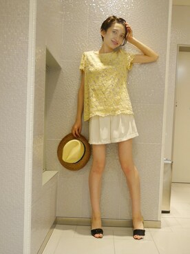 「Jeffrey Campbell（ジェフリーキャンベル）のアイテム（サンダル）」を使った、Coidyさん（レディース・166cm）の夏コーディネート