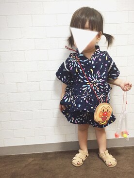 「1歳3ヶ月」｜「アイテム（浴衣）」を使った、Ｓeｒa◡̈♥︎さん（キッズ・80cm）の夏コーディネート