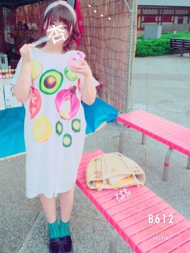 「お祭り」｜「アイテム（シャツワンピース）」を使った、あんずさん（レディース・148cm）の夏コーディネート