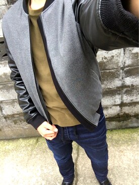 「ZARA（ザラ）のアイテム（スタジャン）」を使った、payさん（メンズ・168cm）の秋コーディネート