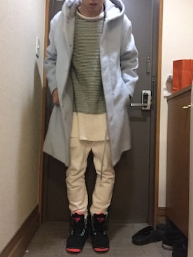 「UNUSED（アンユーズド）のアイテム（モッズコート）」を使った、まささん（メンズ・173cm）の冬コーディネート