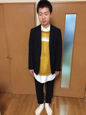 「アイテム（セットアップ、ブルー系）」を使った、まささん（メンズ・173cm）の冬コーディネート