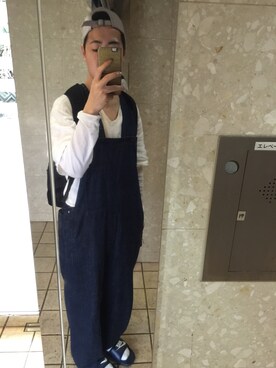 「UNUSED（アンユーズド）のアイテム（オールインワン・サロペット）」を使った、まささん（メンズ・173cm）の春コーディネート