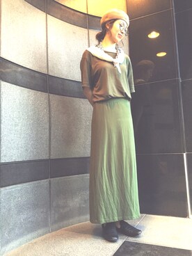 muramotoさんの「WOMEN ロングタイトスカート」を使ったコーディネート