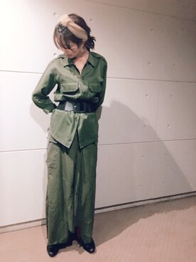 「VINTAGE（ヴィンテージ）のアイテム（ヘアバンド）」を使った、muramotoさん（レディース・167cm）の秋コーディネート