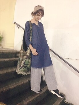 「VINTAGE（ヴィンテージ）のアイテム（ヘアバンド）」を使った、muramotoさん（レディース・167cm）の秋コーディネート