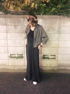 「RETRO GIRL（レトロガール）のアイテム（ミリタリージャケット）」を使った、muramotoさん（レディース・167cm）の秋コーディネート