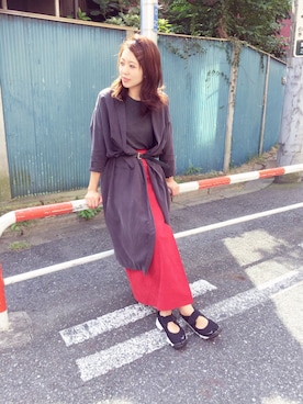 「MONKI（モンキ）のアイテム（その他アウター）」を使った、muramotoさん（レディース・167cm）の秋コーディネート