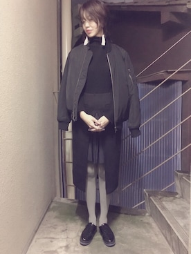 「タートルネック」｜「アイテム（スタジャン）」を使った、muramotoさん（レディース・167cm）の秋コーディネート