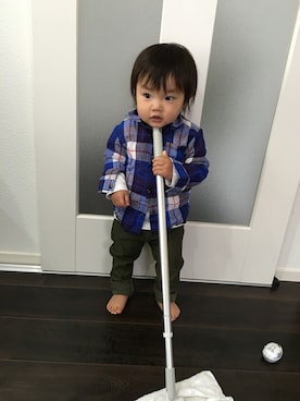 「PETIT BATEAU（プチバトー）のアイテム（ダウンベスト）」を使った、Eri さん（キッズ・70cm）の春コーディネート