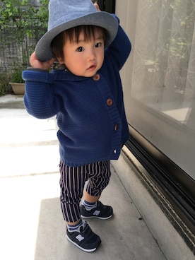 「ハットコーデ」｜Eri さん（キッズ・70cm）の春コーディネート