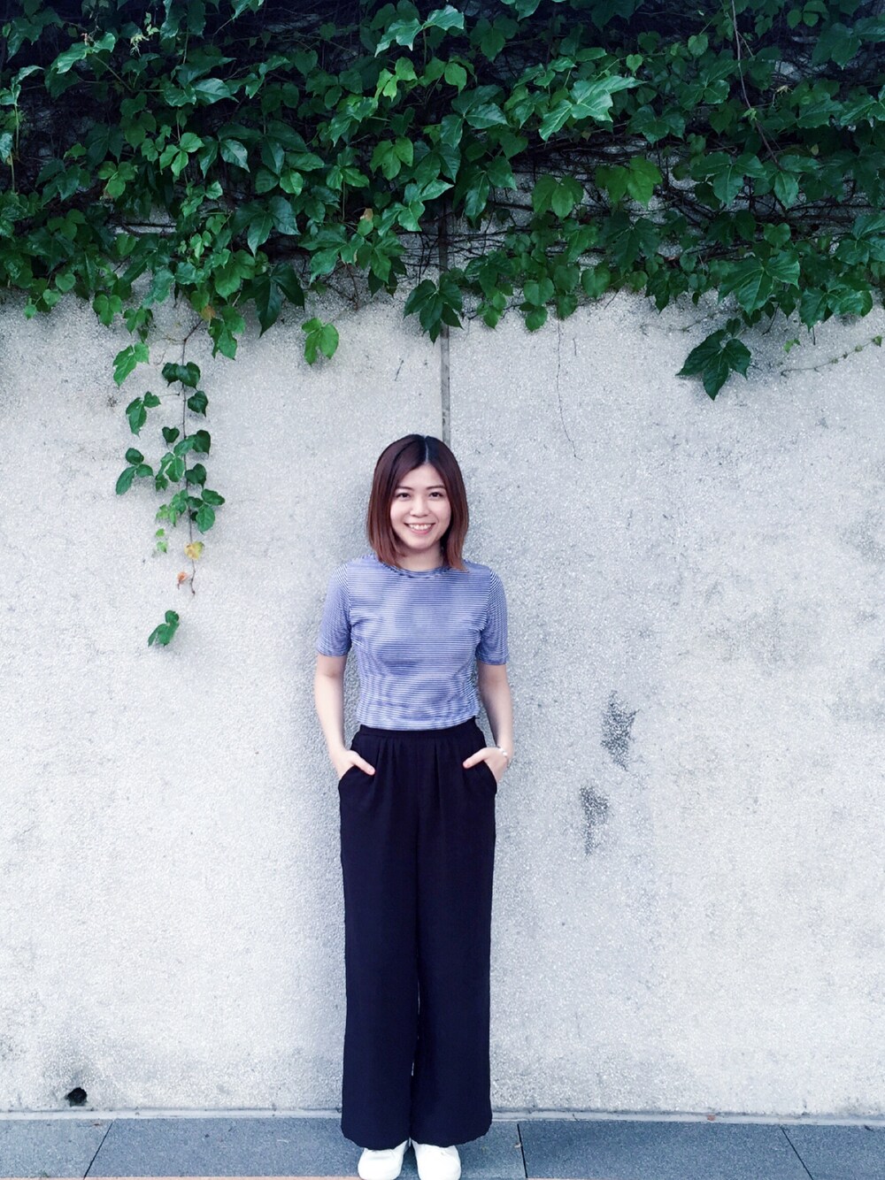 「ootd、picnic、summer、MONKI、ALAND、H&M、outfit、fashion」｜「A landのアイテム（Tシャツ/カットソー、ブルー系）」を使った、YTさん（レディース・155cm）の夏コーディネートの1枚目の写真