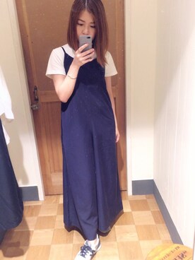 「blue」｜「アイテム（つなぎ/オールインワン）」を使った、YTさん（レディース・155cm）の夏コーディネート