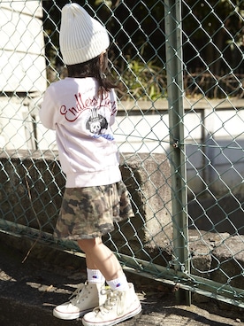 「AZUL by moussy（アズールバイマウジー）のアイテム」を使った、AZULKIDSofficialさん（キッズ・100cm）の春コーディネート