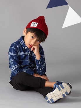 「AZUL by moussy（アズールバイマウジー）のアイテム」を使った、AZULKIDSofficialさん（キッズ・100cm）の冬コーディネート