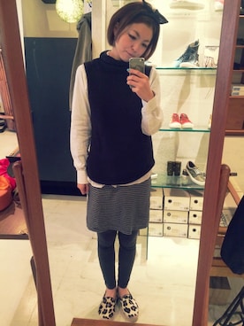 「アイテム（チャーム）」を使った、manaさん（レディース・164cm）の春コーディネート