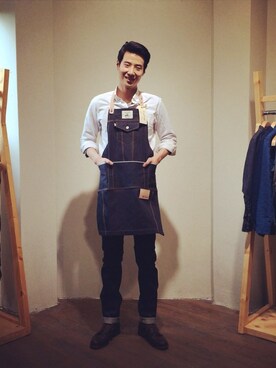 「Railcar Finegoods RATYPE 3001 Apron（その他、ブルー系）」を使った、taewonizmさん（メンズ・187cm）の夏コーディネート