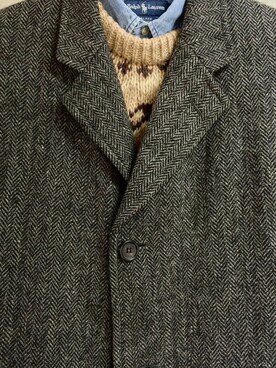 「RALPH LAUREN（ラルフ ローレン）のアイテム（シャツ/ブラウス、ブルー系）」を使った、中嶋大介さん（メンズ・168cm）の冬コーディネート